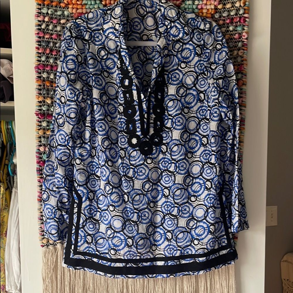 Blue Patterned Women's Top